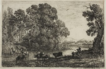 The Cowherd, 1636, Claude Lorrain, French, 1600-1682, France, Etching on ivory laid paper, 126 ×