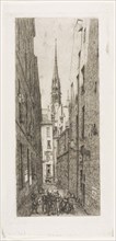 Rue des Chantres, Paris, 1862, Charles Meryon, French, 1821-1868, France, Etching on ivory laid