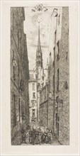 Rue des Chantres, Paris, 1862, Charles Meryon, French, 1821-1868, France, Etching on ivory laid