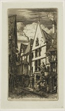 Rue des Toiles, Bourges, 1853, Charles Meryon, French, 1821-1868, France, Etching and drypoint on