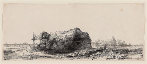 Landscape with Cottages and a Hay Barn: Oblong, 1641, Rembrandt van Rijn, Dutch, 1606-1669,