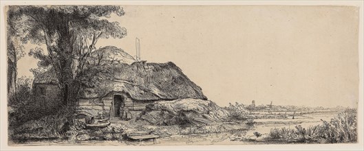 Landscape with a Cottage and a Large Tree, 1641, Rembrandt van Rijn, Dutch, 1606-1669, Holland,