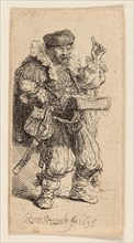 The Quacksalver, 1635, Rembrandt van Rijn, Dutch, 1606-1669, Holland, Etching on paper, 73 x 37 mm