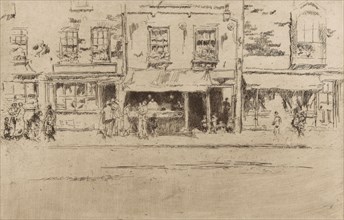 Fish Shop, Chelsea, 1886, James McNeill Whistler, American, 1834-1903, United States, Etching and