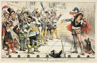 Scene from the New National Operetta, from Puck, 1883, Joseph Keppler, American, 1838-1894, United