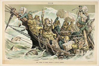 Any Thing to Keep Afloat a Little Longer, from Puck, n.d., Joseph Keppler, American, 1838-1894,