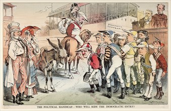 The Political Handicap, from Puck, n.d., Joseph Keppler, American, 1838-1894, United States, Color
