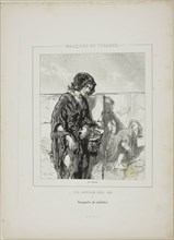 Les anglais chez eux: Bouquets de violettes., 1852, Paul Gavarni, French, 1804-1866, France,
