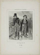Les anglais chez eux: Le gin, 1853, Paul Gavarni, French, 1804-1866, France, Lithograph in black on