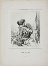 The Baby in Saint-Giles, from Masques et Visages, 1852, Paul Gavarni, French, 1804-1866, France,
