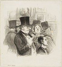 A Visit to the Salon, 1845, Honoré Victorin Daumier, French, 1808-1879, France, Lithograph in black