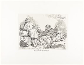 Muleteers of Tetuan, 1833, Eugène Delacroix, French, 1798-1863, France, Lithograph in black on