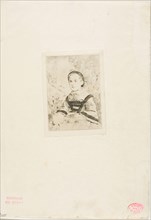 Mlle. N. Wolkonska, second plate, 1860–61, Edgar Degas, French, 1834-1917, France, Etching on cream