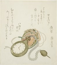 Pocket watch, c. 1823, Utagawa Hiroshige ?? ??, Japanese, 1797-1858, Japan, Color woodblock print,