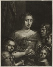 The Artist’s Wife and Children, 1665/77, Wallerant Vaillant, Dutch, 1623-1677, Flanders, Mezzotint