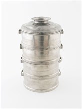 Sectioned Food Can, 18th century, Southern Germany, Southern Germany, Pewter, 27.9 x 15.3 cm (11 x