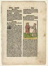 The Parable of the Unjust Steward from Plenarium, Plate 14 from Woodcuts from Books of the 15th