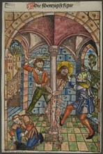 The Scourging of Christ (verso), and The Israelites Enslaved in Egypt (recto), from Schatzbehalter