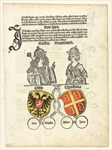 Duke Otto of Saxony and his Wife, Theokemia from Sachsen-Chronik (Saxon Chronicle), Plate 33 from