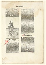 Man purging fluid from lungs (recto) and Plant for abdominal pain (verso) from Hortus Sanitatis