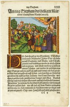 New Testament Scene, plate thirteen from Woodcuts from Books of the XVI Century, 1582, assembled
