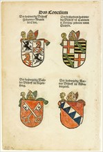 Coats of Arms of Bishops (recto and verso) from Das Concilium so zu Constantz, plate 26 from