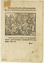 The Rain of Manna from Biblische Historien Künstlich fürgemalt, plate five from Woodcuts from Books