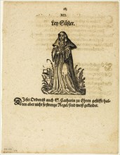 Ley Süster (Lay Sister) from Ständ und Orden, plate 54 from Woodcuts from Books of the XVI Century,