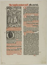 Crucifixion of Saint Andrew from Missale Monasteriense, plate 65 from Woodcuts from Books of the
