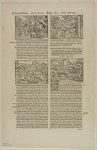 Four Illustrations to I Kings (recto) and Illustration to I Kings (verso) from Biblia Latina, plate