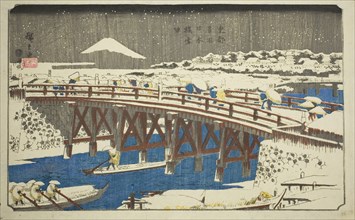 Nihon Bridge in Snow (Nihonbashi setchu), from the series Famous Places in the Eastern Capital