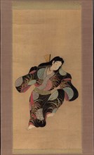 Female Dancer, 1624–44, Japanese, 17th century, Japan, Hanging scroll, ink, color, and gold on