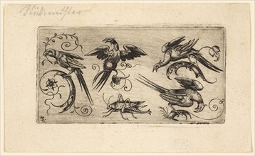 Ornament Panels with Birds: Plate 3, 1617, Adrian Muntink, Dutch, active 1597-1617, Netherlands,