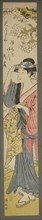 Woman Viewing Cherry Blossoms, c. 1782, Torii Kiyonaga, Japanese, 1752-1815, Japan, Color woodblock