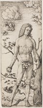 Adam, by 1522, Daniel Hopfer, I, German, 1470-1536, Germany, Etching in black on cream laid paper,