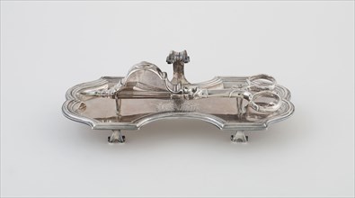 Candle Snuffer with Tray, 1751, Joachim Martin, French, 1681-c. 1760, France, Silver, Snuffer: 17.4