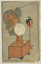 Actor’s dressing table, from A Picture Book of Stage Fans (Ehon butai ogi), 1770, Ippitsusai