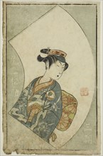 The Actor Onoe Matsusuke I, page from A Picture Book of Stage Fans (Ehon butai ogi), 1770,