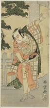 The Actor Otani Hiroji III in a Stage Pose (Mie) before a Shrine Gateway, c. 1769/1770, Katsukawa