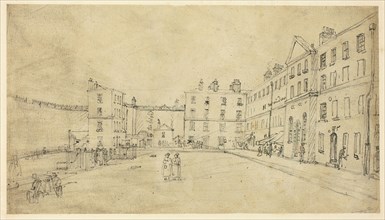 Study for King’s Bench Prison, from Microcosm of London, c. 1808, Augustus Charles Pugin (English,