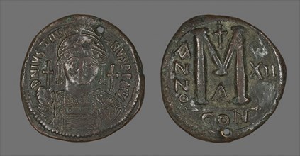 Follis (Coin) Portraying the Emperor Justinian I, AD 538/539, Byzantine, minted in Constantinople,