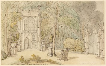 Solitude at Strawberry Hill, c. 1822, Thomas Rowlandson, English, 1756-1827, England, Pen and brown