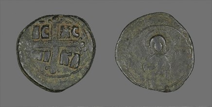 Anonymous Follis (Coin), Attributed to Theodora, AD 1055/1056, Byzantine, Byzantine Empire, Bronze,
