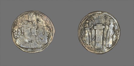 Drachm (Coin) Portraying King Varahran II, AD 238/275, Sasanian, Greece, Silver, Diam. 2.6 cm, 3.76