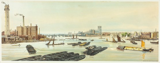 Westminster, from Waterloo Bridge, plate nineteen from Original Views of London as It Is, 1842,