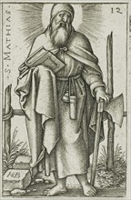 St. Matthias, plate 12 from The Twelve Apostles, 1545, Sebald Beham, German, 1500-1550, Germany,