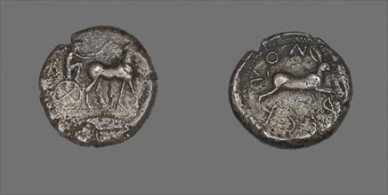 Tetradrachm (Coin) Depicting a Charioteer, 5th century BC, Greek, Rhegium, Reggio di Calabria,