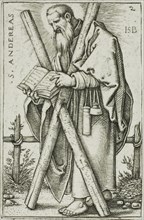 St. Andrew, plate 2 from The Twelve Apostles, 1545, Sebald Beham, German, 1500-1550, Germany,
