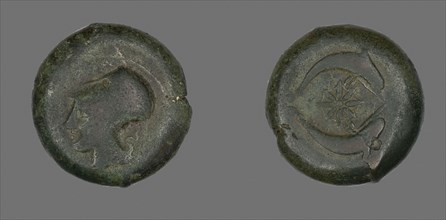 Coin Depicting the Goddess Athena, 345/317 BC, Greek, minted in Syracuse, Syracuse, Bronze, Diam. 2