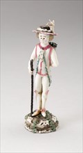 Man with Staff, 1750/99, Nevers, France, Glass, lampwork (verre de Nevers), metal armature, H. 10.5